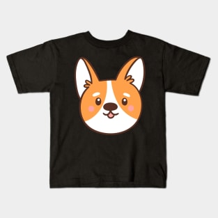 Cute corgi dog face Kids T-Shirt